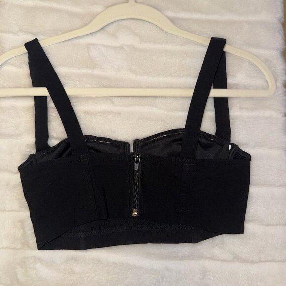 Zara Structured Black Crop Top XS - Picture 2 of 2